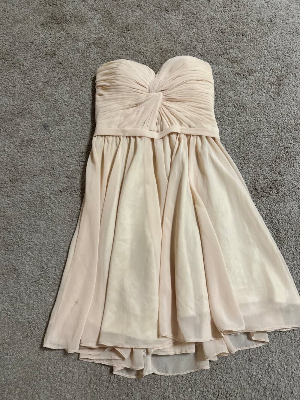 Cream strapless mini dress